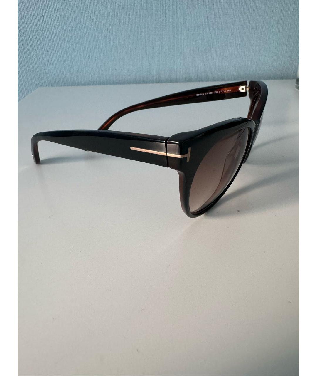 TOM FORD Коричневые металлические солнцезащитные очки, фото 2