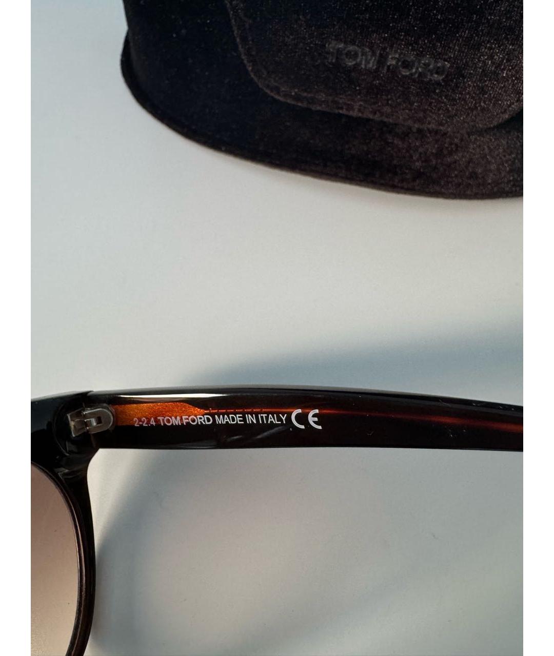 TOM FORD Коричневые металлические солнцезащитные очки, фото 5