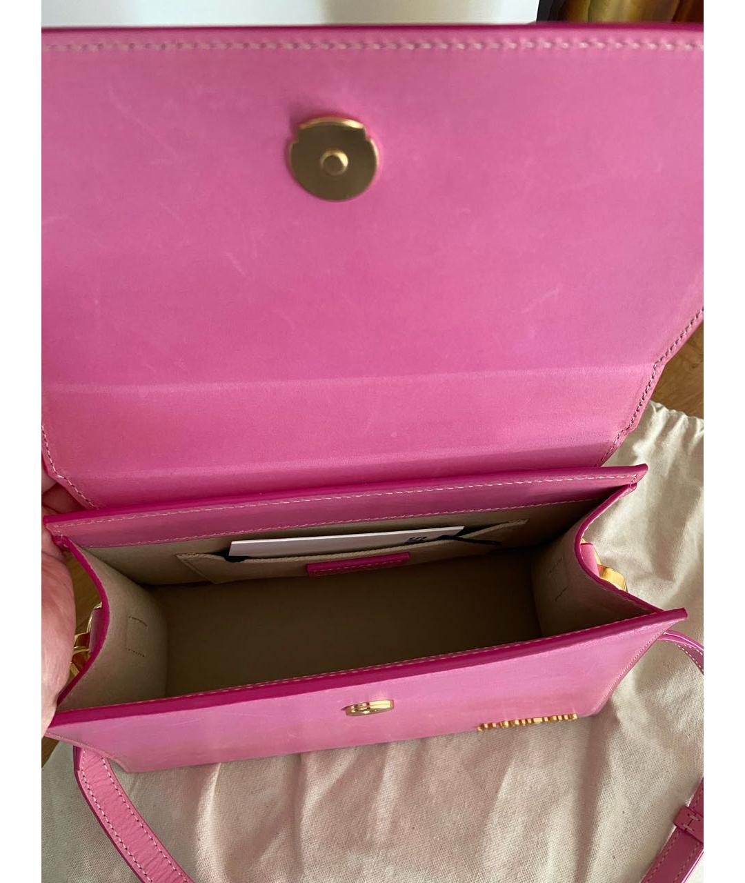 JACQUEMUS Розовая кожаная сумка тоут, фото 4
