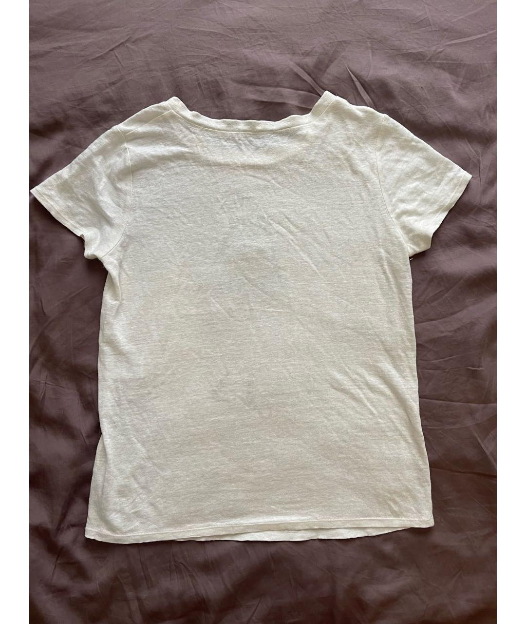 MAJE Белая льняная футболка, фото 2