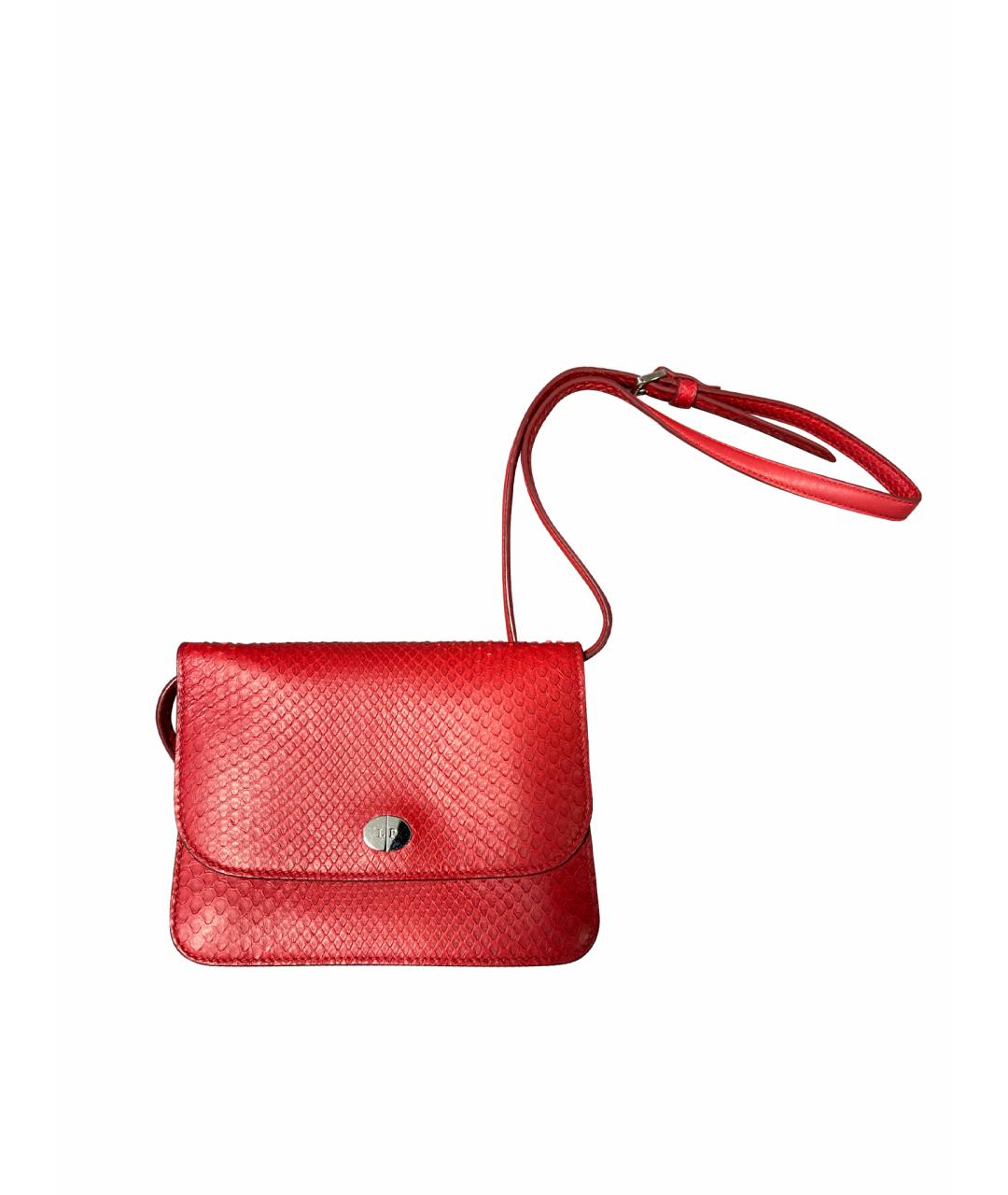 LORO PIANA Красная сумка через плечо из экзотической кожи, фото 1