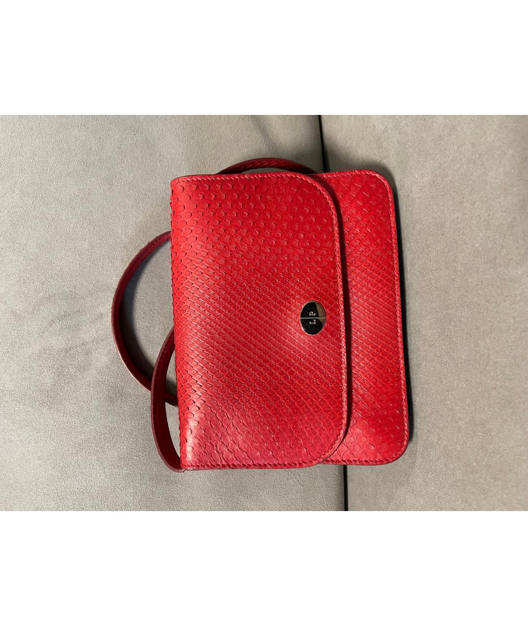 LORO PIANA Красная сумка через плечо из экзотической кожи, фото 2
