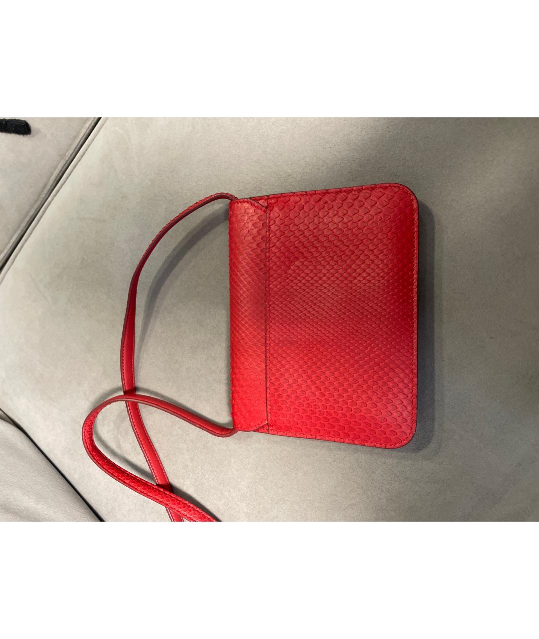LORO PIANA Красная сумка через плечо из экзотической кожи, фото 3