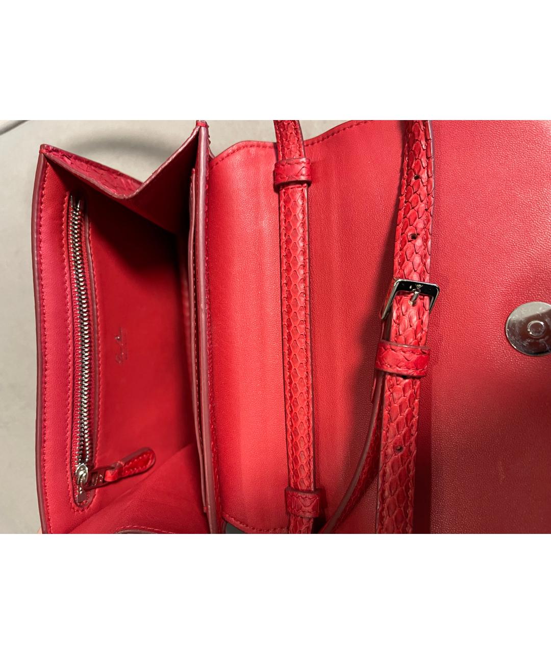 LORO PIANA Красная сумка через плечо из экзотической кожи, фото 4