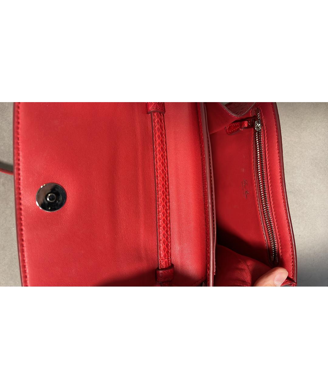 LORO PIANA Красная сумка через плечо из экзотической кожи, фото 6