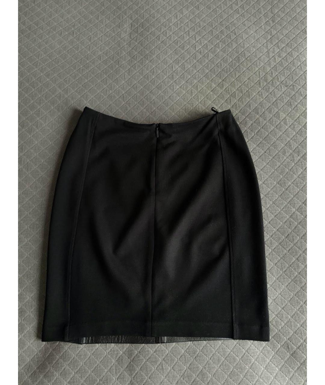 PINKO Черная кожаная юбка мини, фото 2