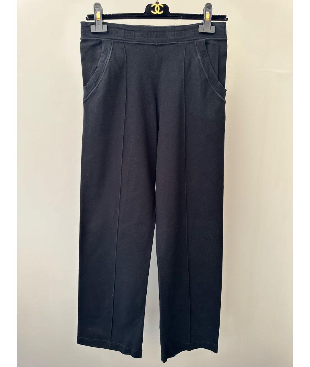 CHANEL PRE-OWNED Черные хлопко-эластановые спортивные брюки и шорты, фото 7