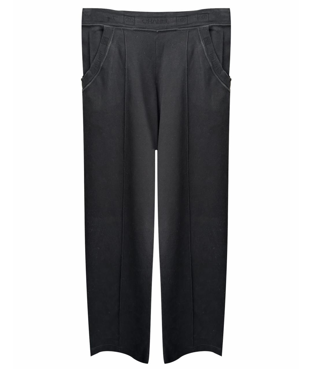 CHANEL PRE-OWNED Черные хлопко-эластановые спортивные брюки и шорты, фото 1