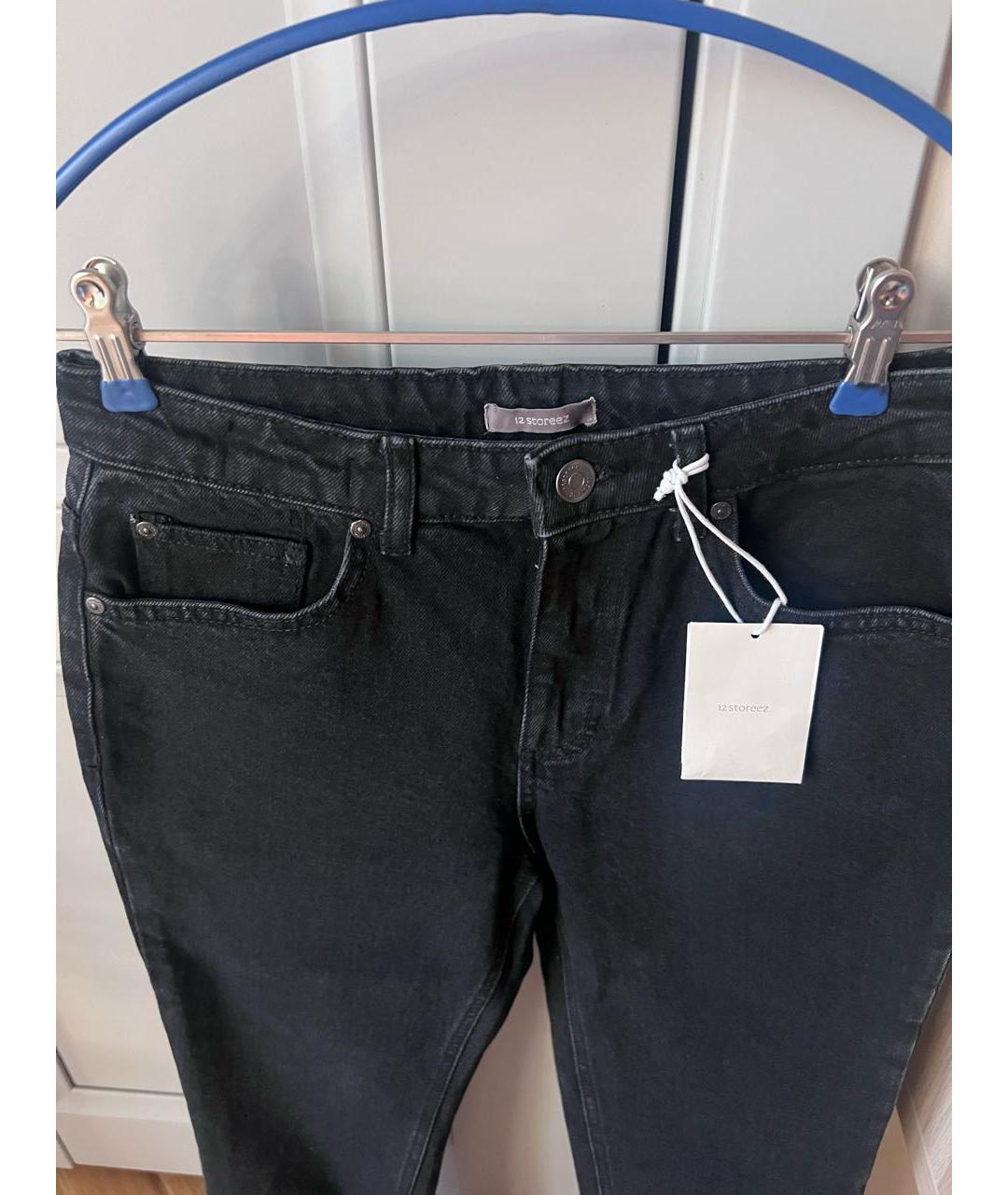 12 STOREEZ Черные хлопковые джинсы слим, фото 6