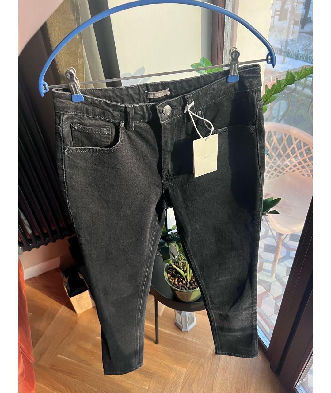 12 STOREEZ Черные хлопковые джинсы слим, фото 5