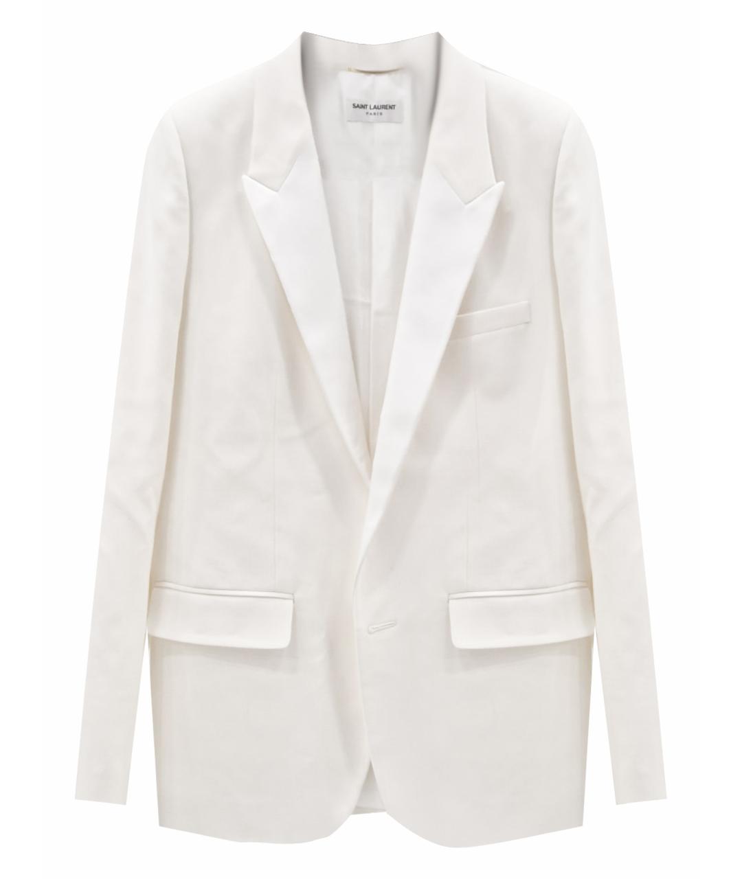 SAINT LAURENT Белый шерстяной жакет/пиджак, фото 1