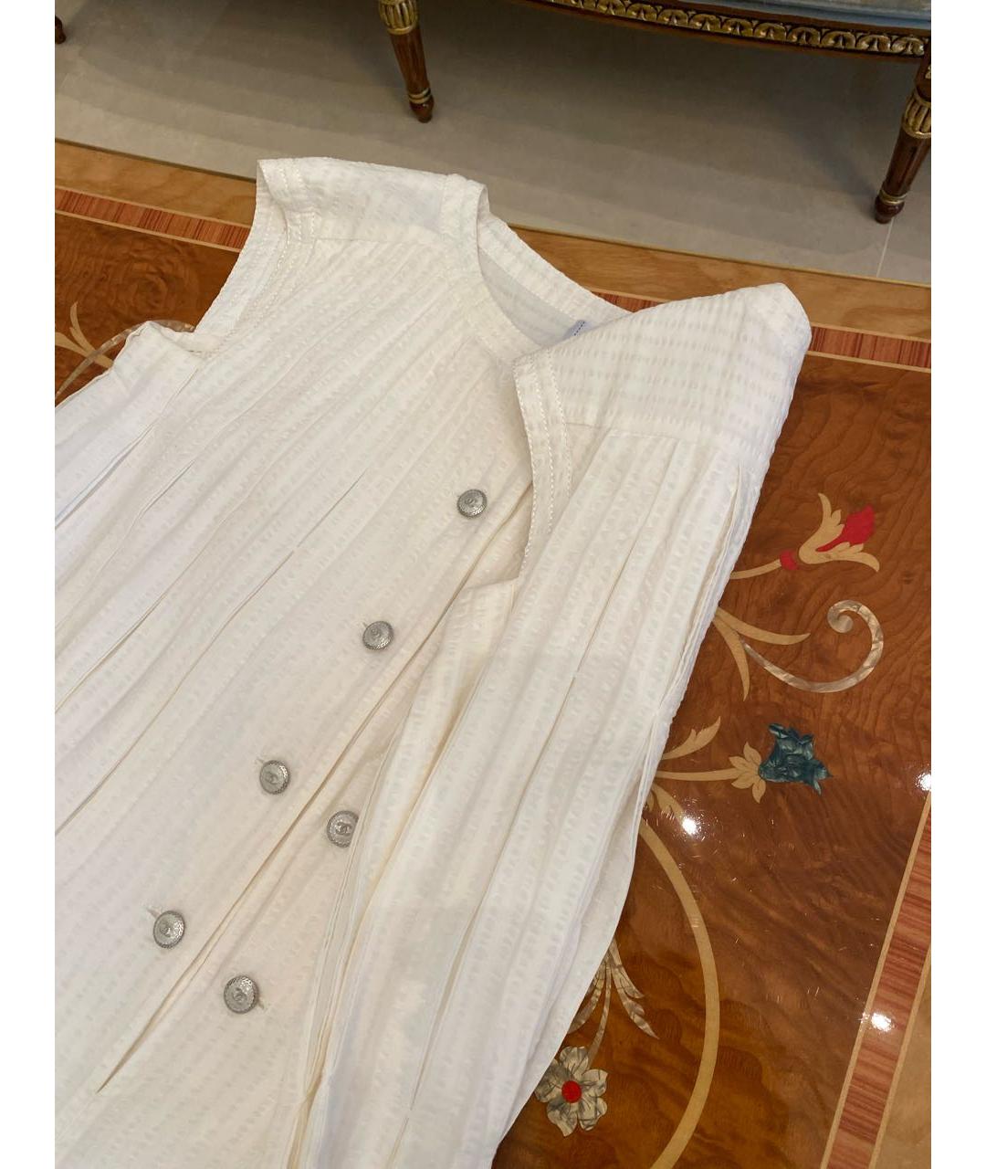 CHANEL PRE-OWNED Белое повседневное платье, фото 5