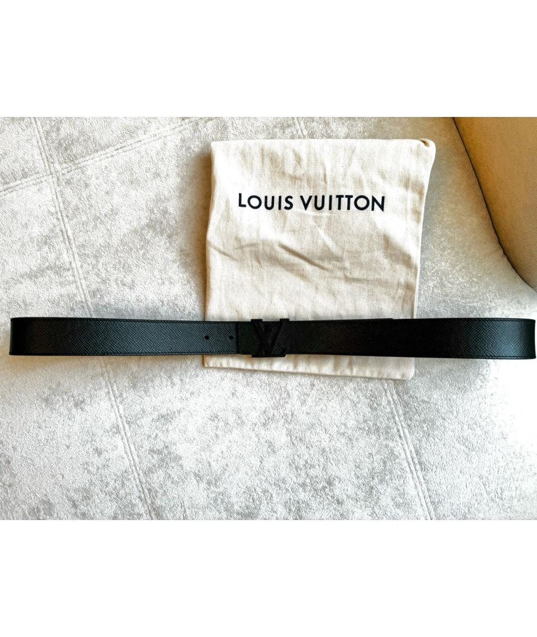 LOUIS VUITTON PRE-OWNED Черный кожаный ремень, фото 7