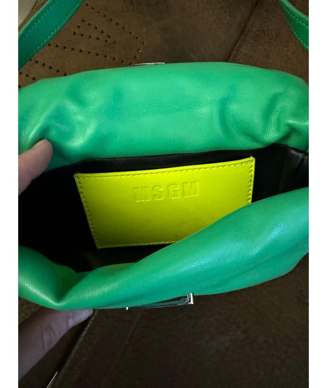 MSGM Зеленая сумка через плечо из искусственной кожи, фото 4