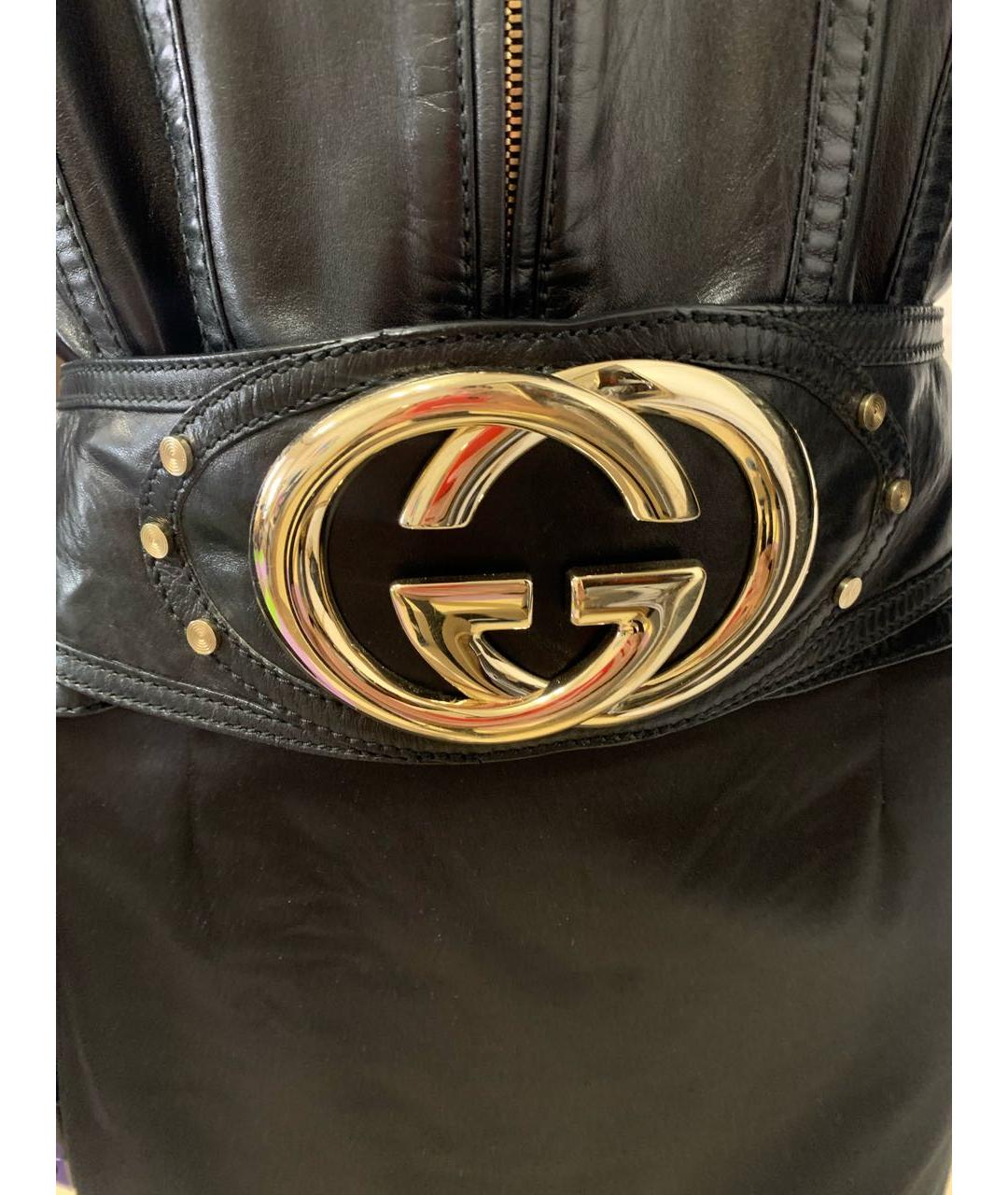 GUCCI Черная кожаная куртка, фото 4