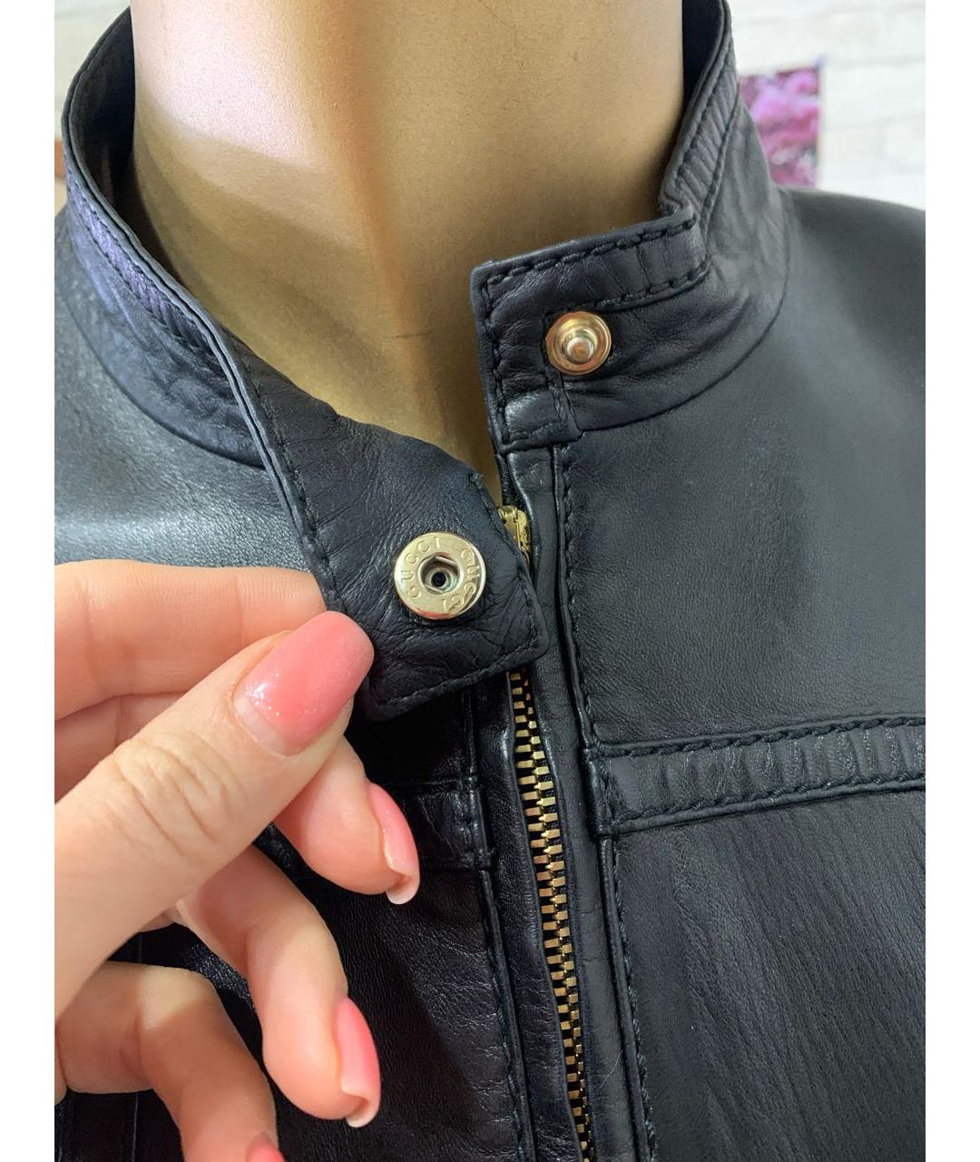 GUCCI Черная кожаная куртка, фото 6