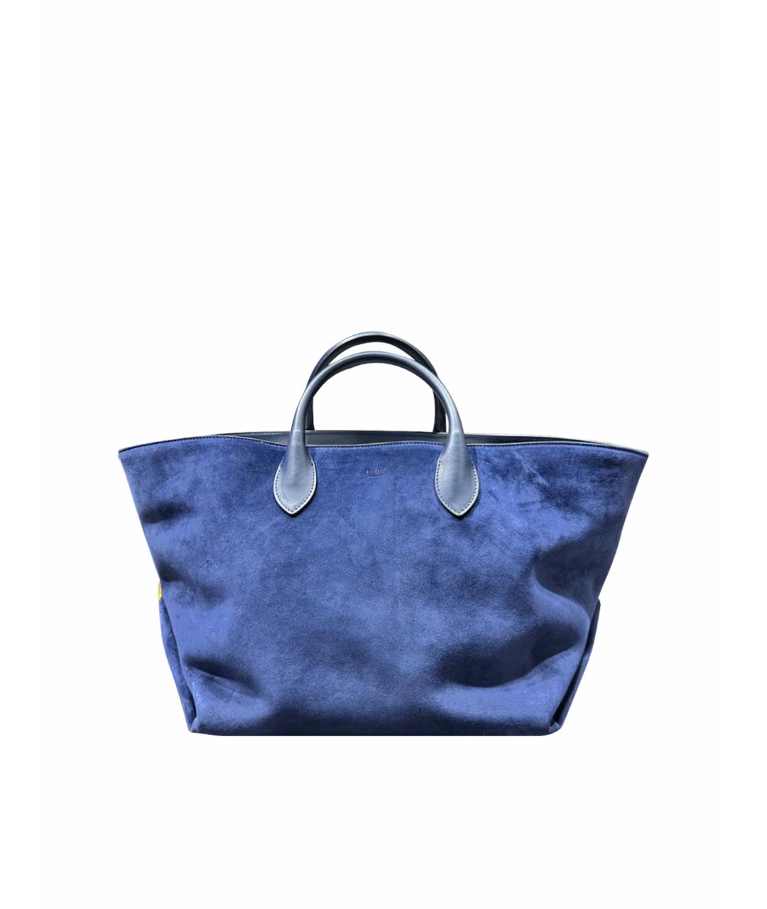 KHAITE Темно-синяя замшевая сумка тоут, фото 1
