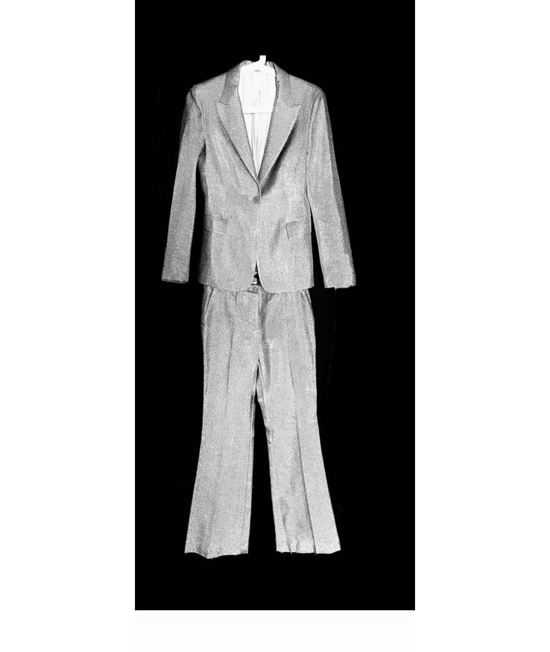 P.A.R.O.S.H. Серебрянный ацетатный костюм с брюками, фото 9