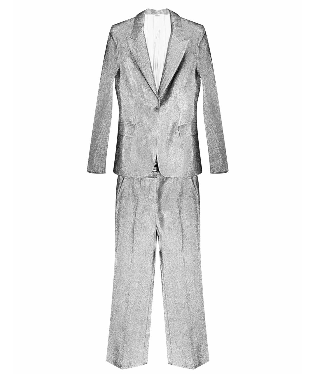 P.A.R.O.S.H. Серебрянный ацетатный костюм с брюками, фото 1