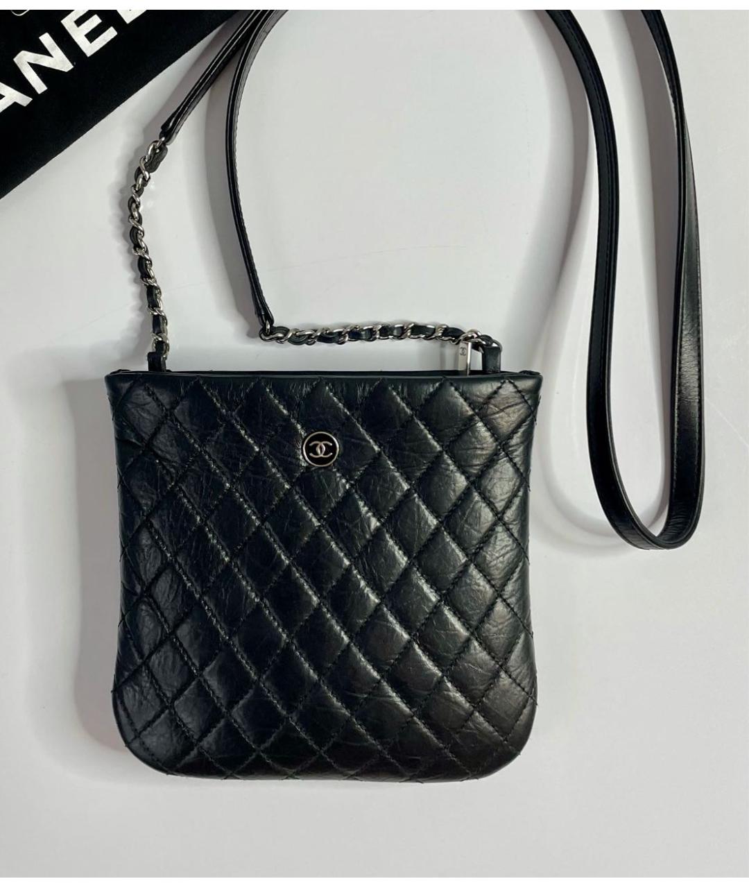 CHANEL PRE-OWNED Черная кожаная сумка через плечо, фото 5