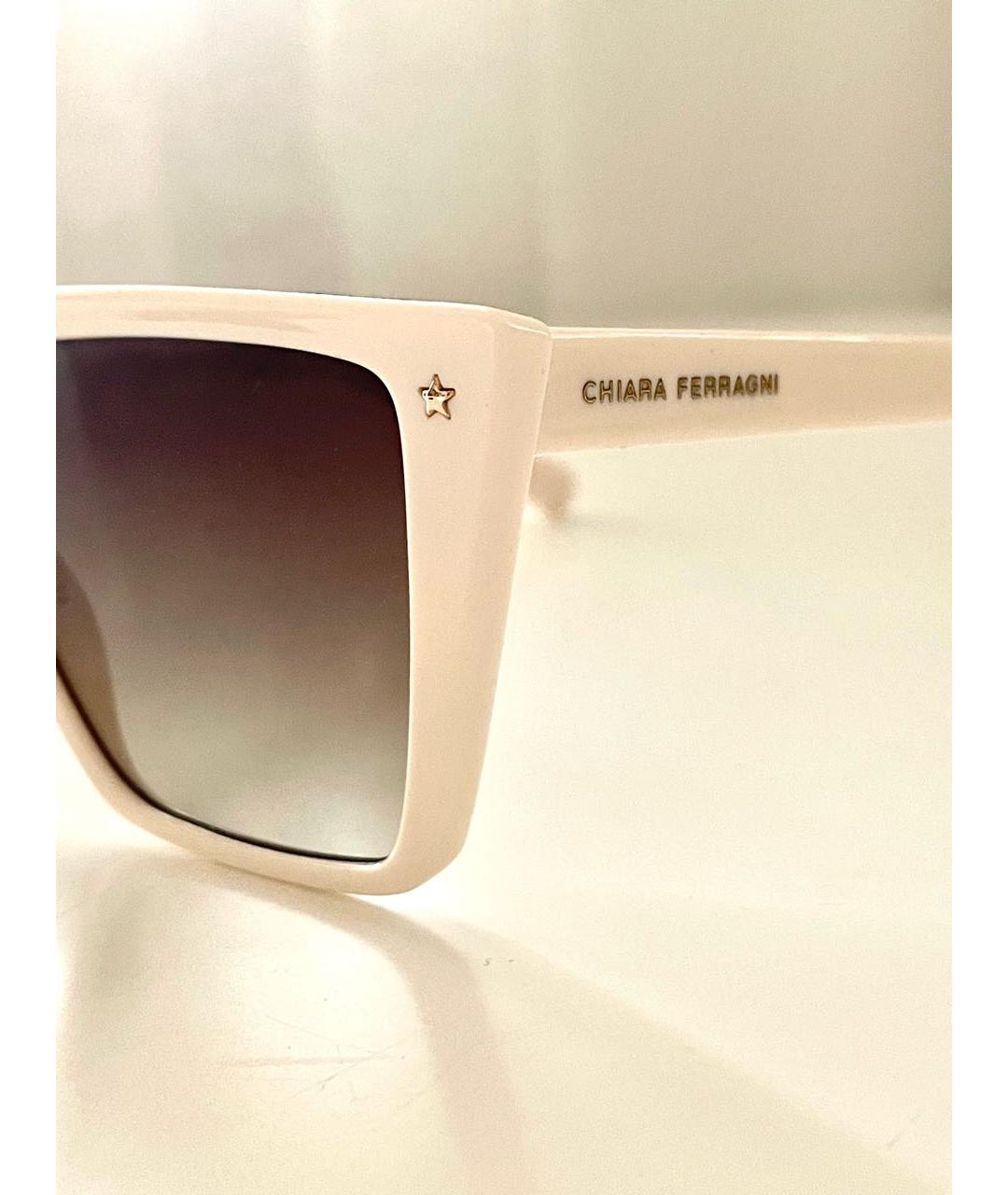 CHIARA FERRAGNI Белые пластиковые солнцезащитные очки, фото 2