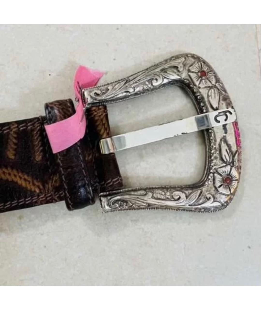 ROBERTO CAVALLI Коричневый кожаный ремень, фото 7