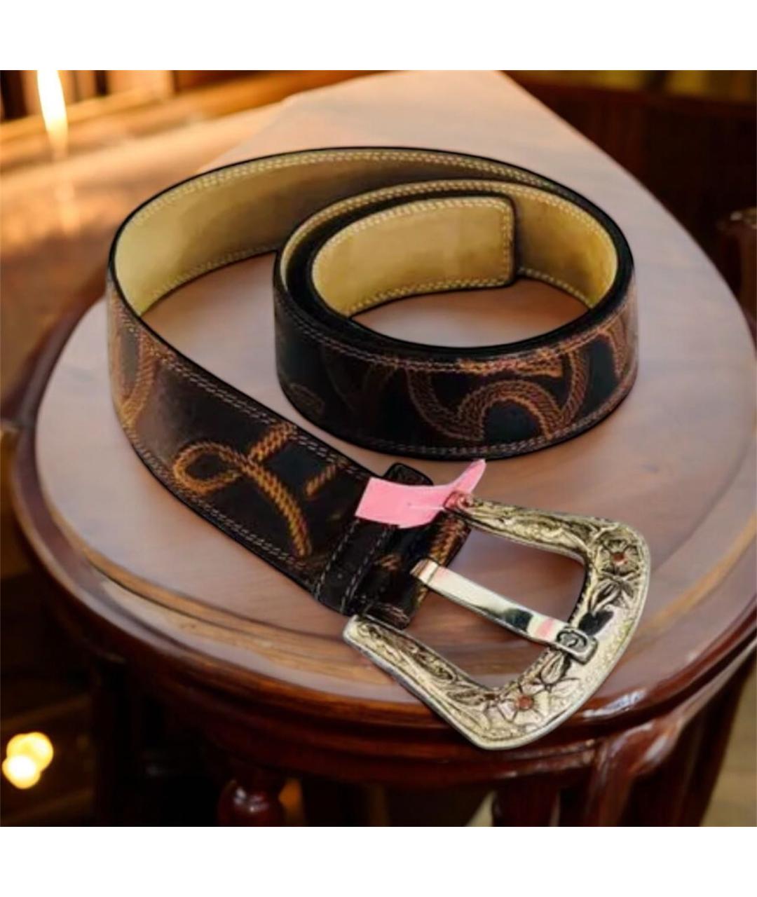 ROBERTO CAVALLI Коричневый кожаный ремень, фото 8