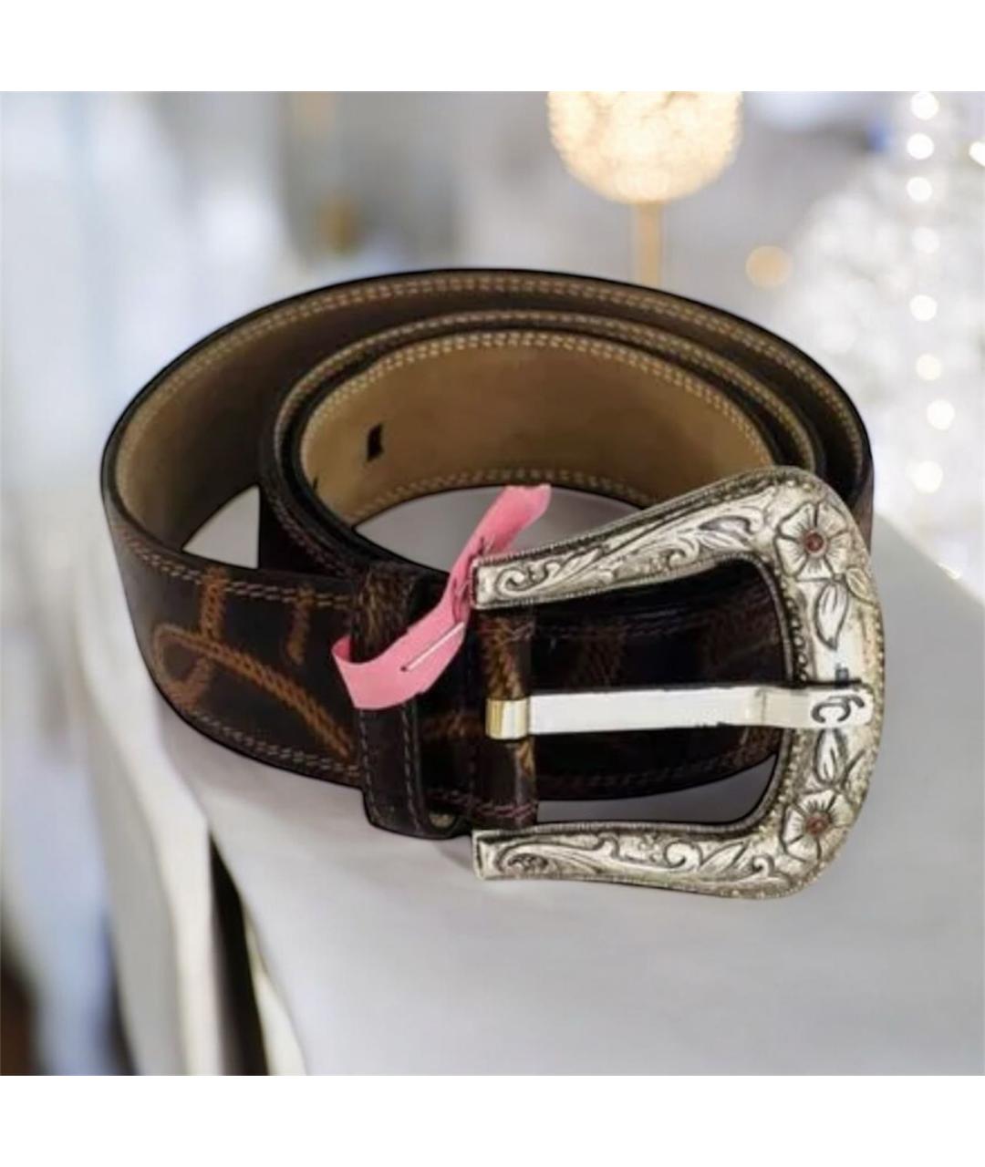 ROBERTO CAVALLI Коричневый кожаный ремень, фото 2