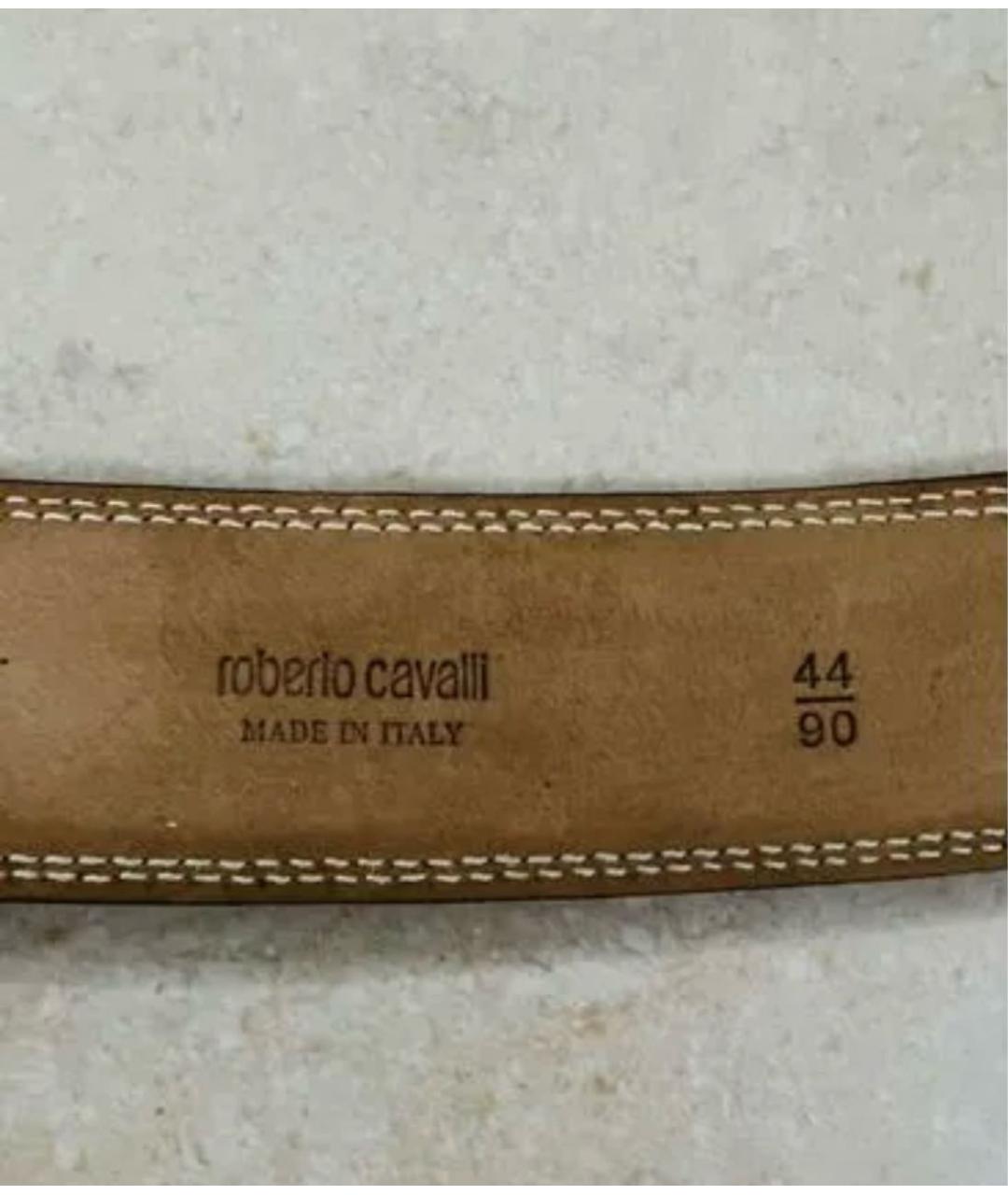 ROBERTO CAVALLI Коричневый кожаный ремень, фото 3