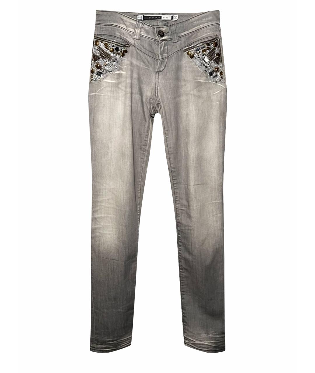 SPORT MAX CODE Серые хлопко-эластановые джинсы слим, фото 1