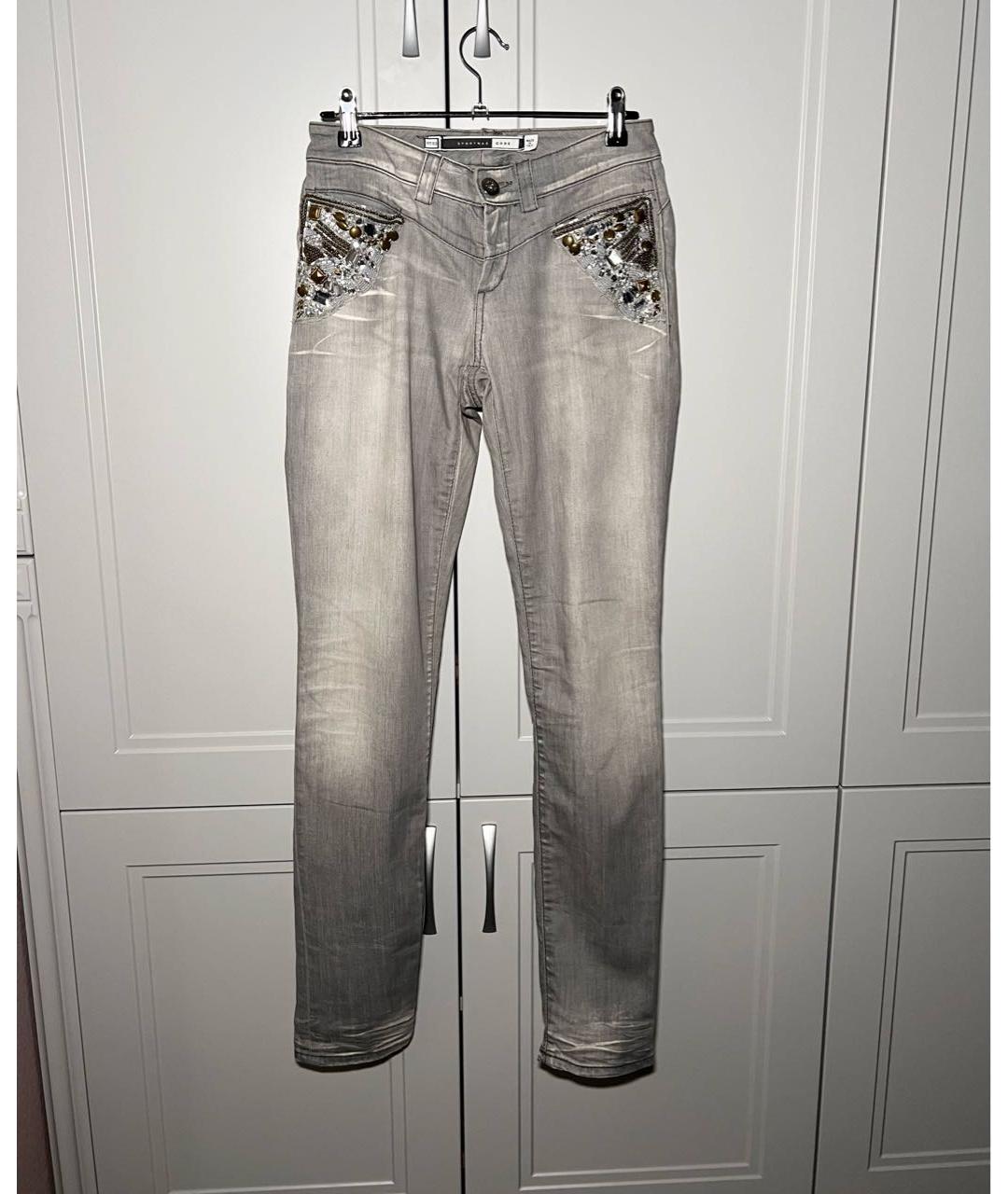 SPORT MAX CODE Серые хлопко-эластановые джинсы слим, фото 5