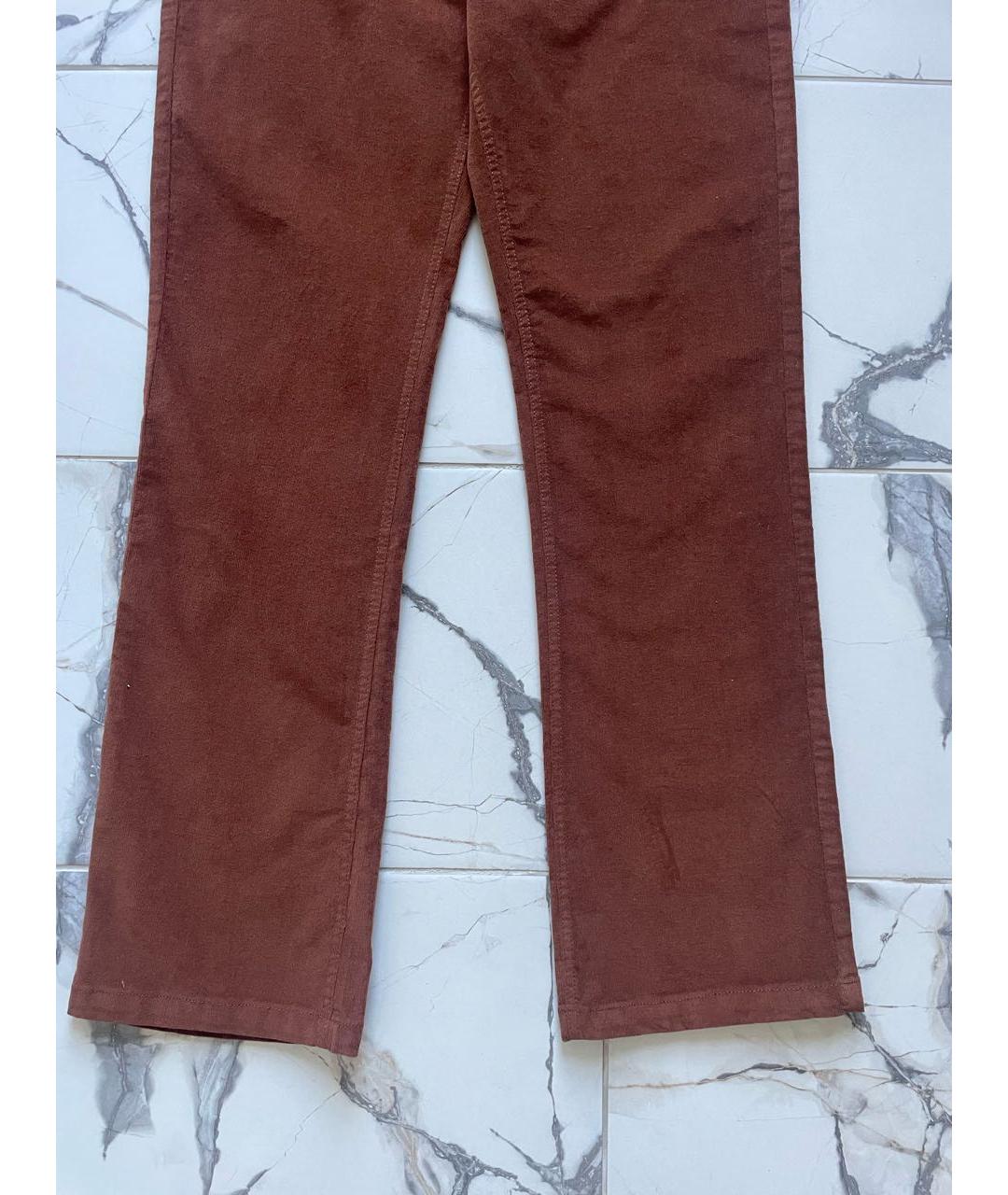 CALVIN KLEIN JEANS Коричневые хлопко-эластановые джинсы клеш, фото 3