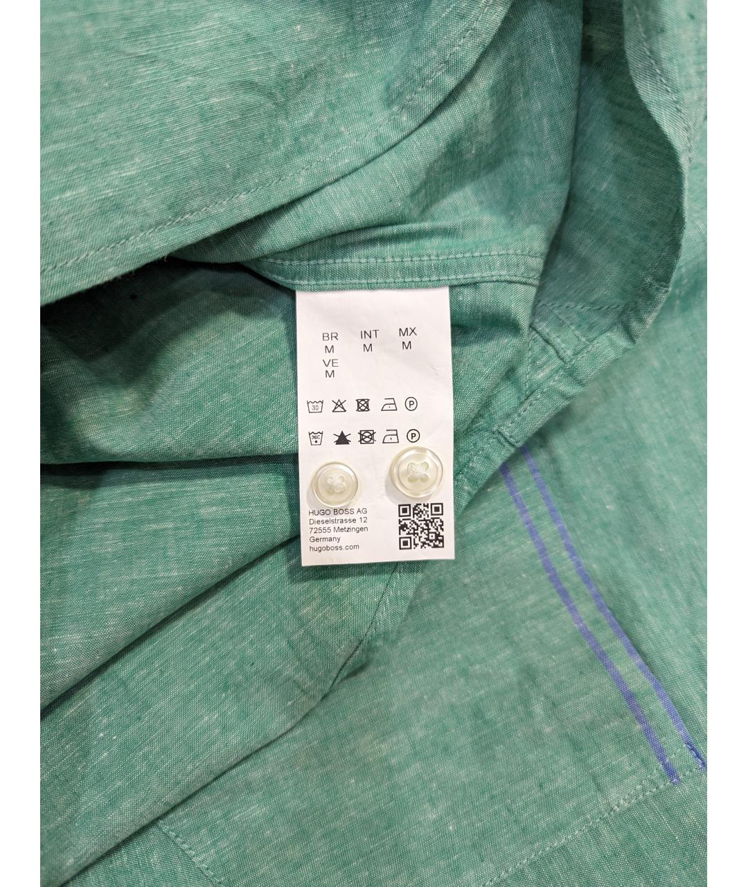 HUGO BOSS Бирюзовая хлопковая кэжуал рубашка, фото 5