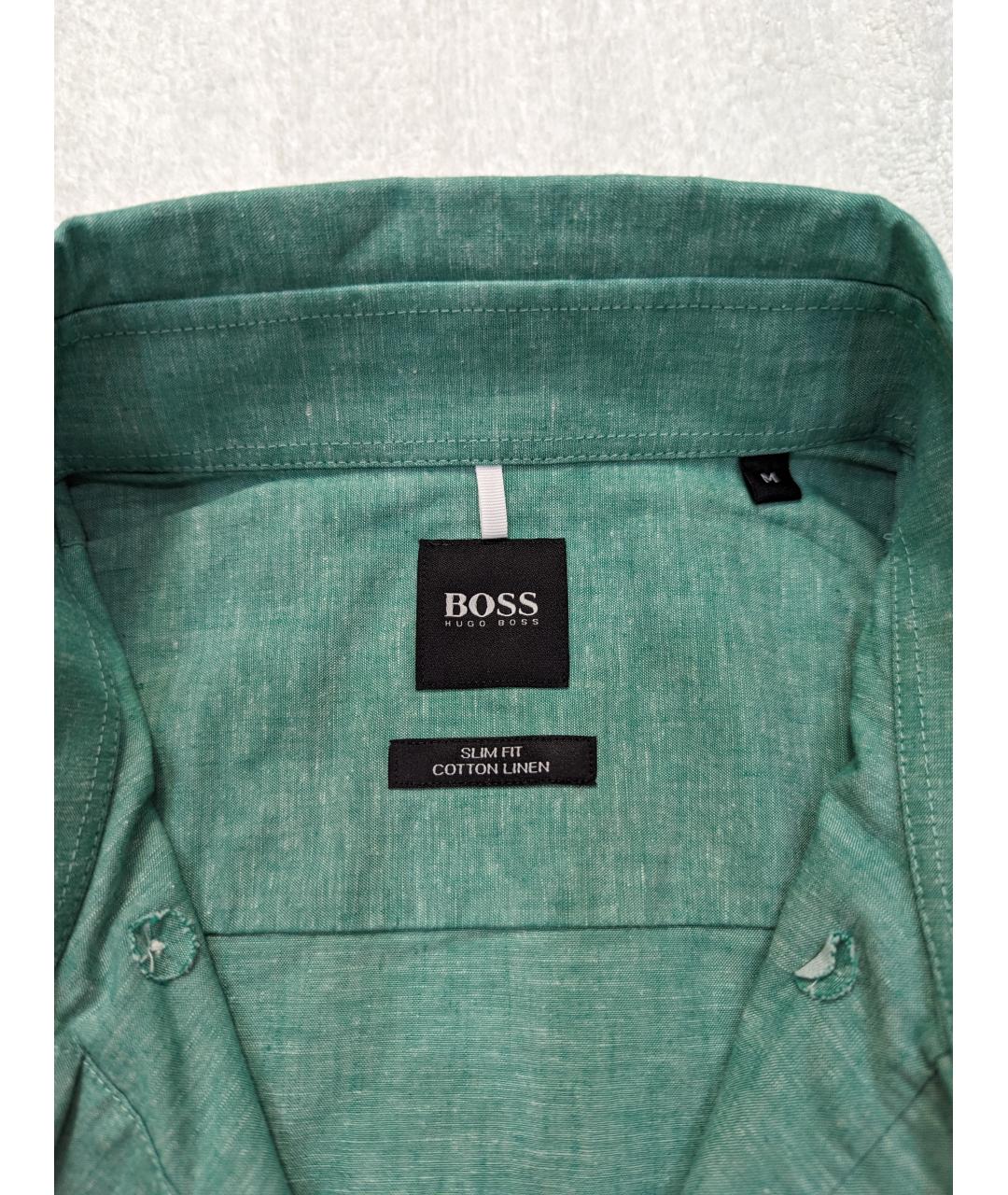 HUGO BOSS Бирюзовая хлопковая кэжуал рубашка, фото 2