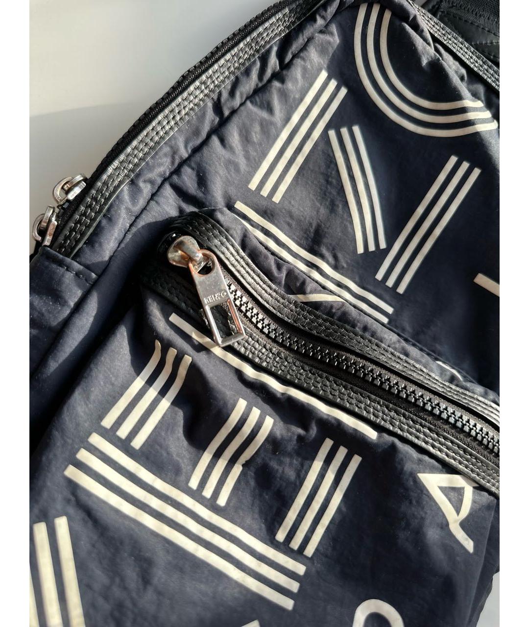KENZO Темно-синяя тканевая сумка на плечо, фото 4