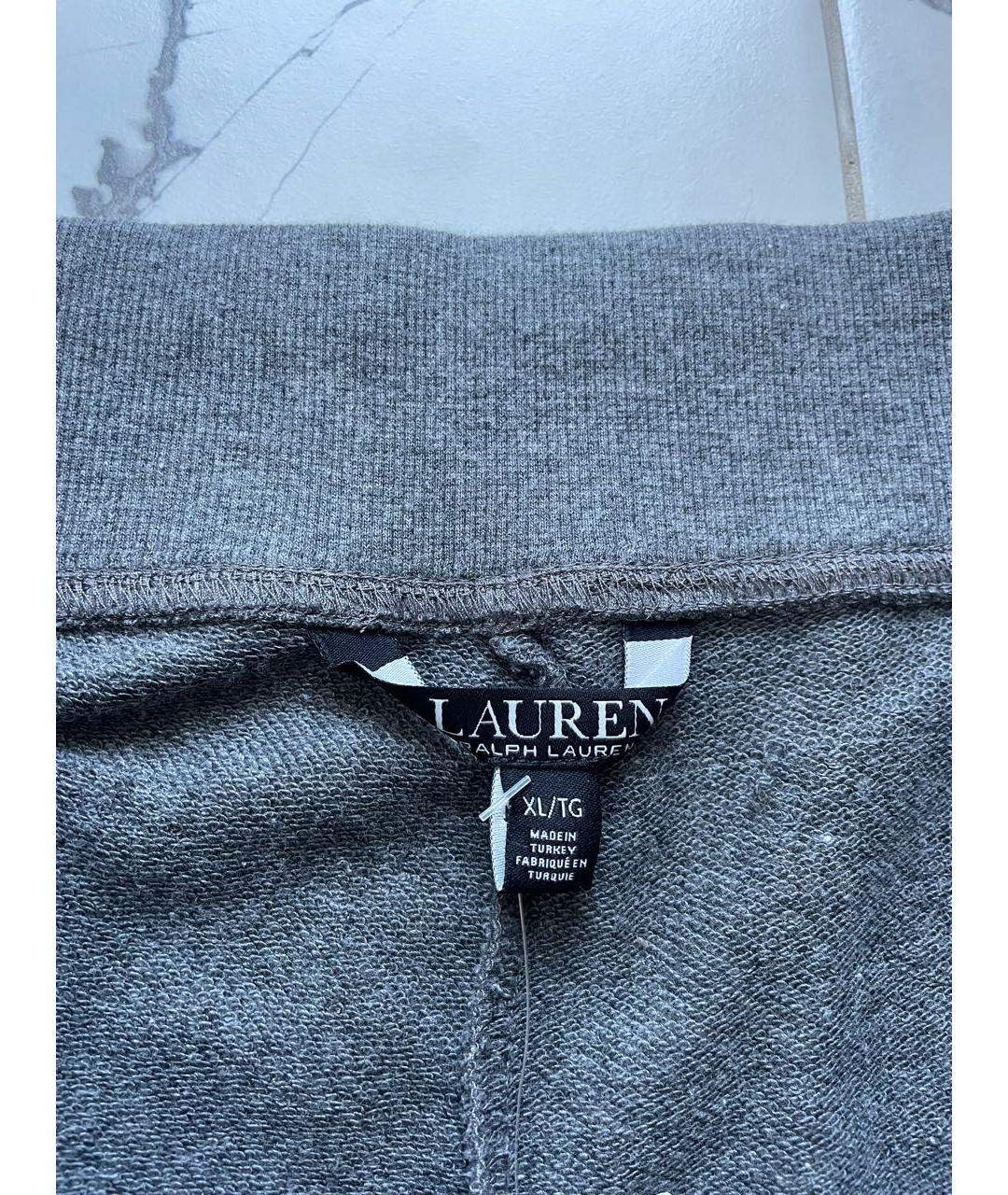 RALPH LAUREN Серые хлопковые спортивные брюки и шорты, фото 5