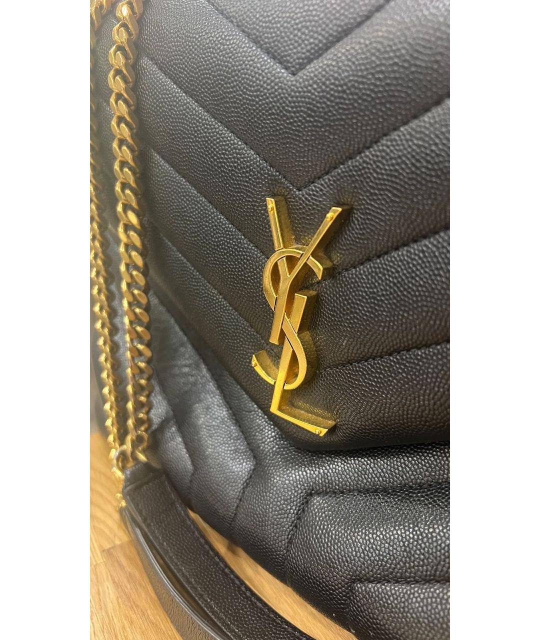 SAINT LAURENT Черная кожаная сумка через плечо, фото 3