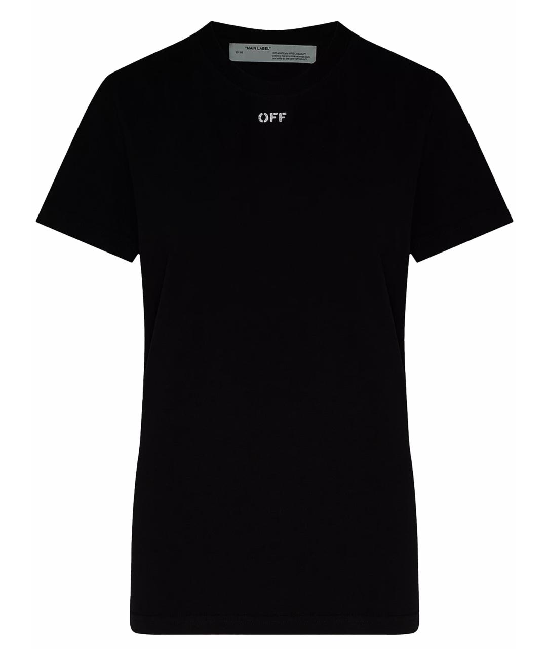 OFF-WHITE Черная хлопковая футболка, фото 1