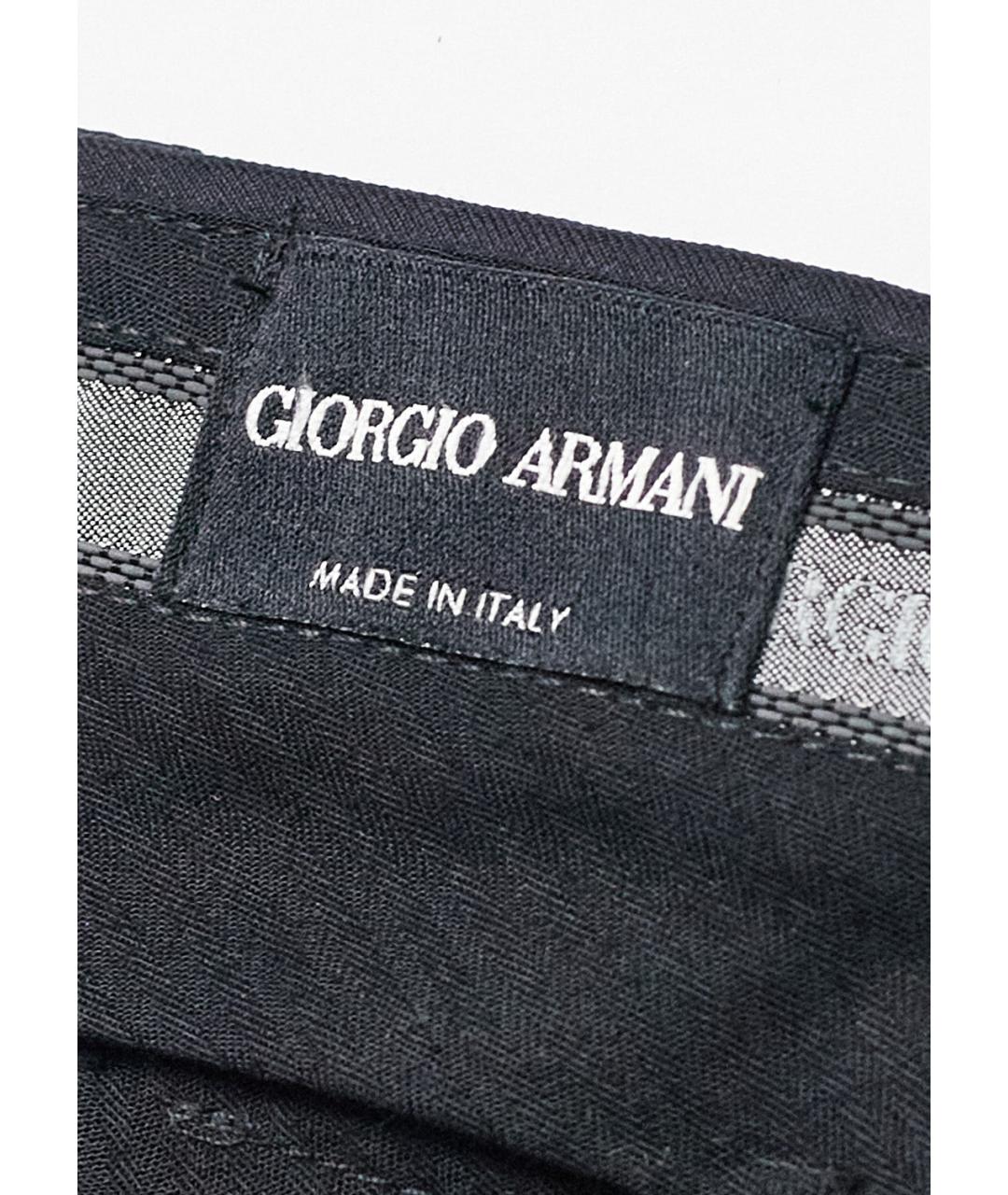 GIORGIO ARMANI Черные шерстяные классические брюки, фото 3