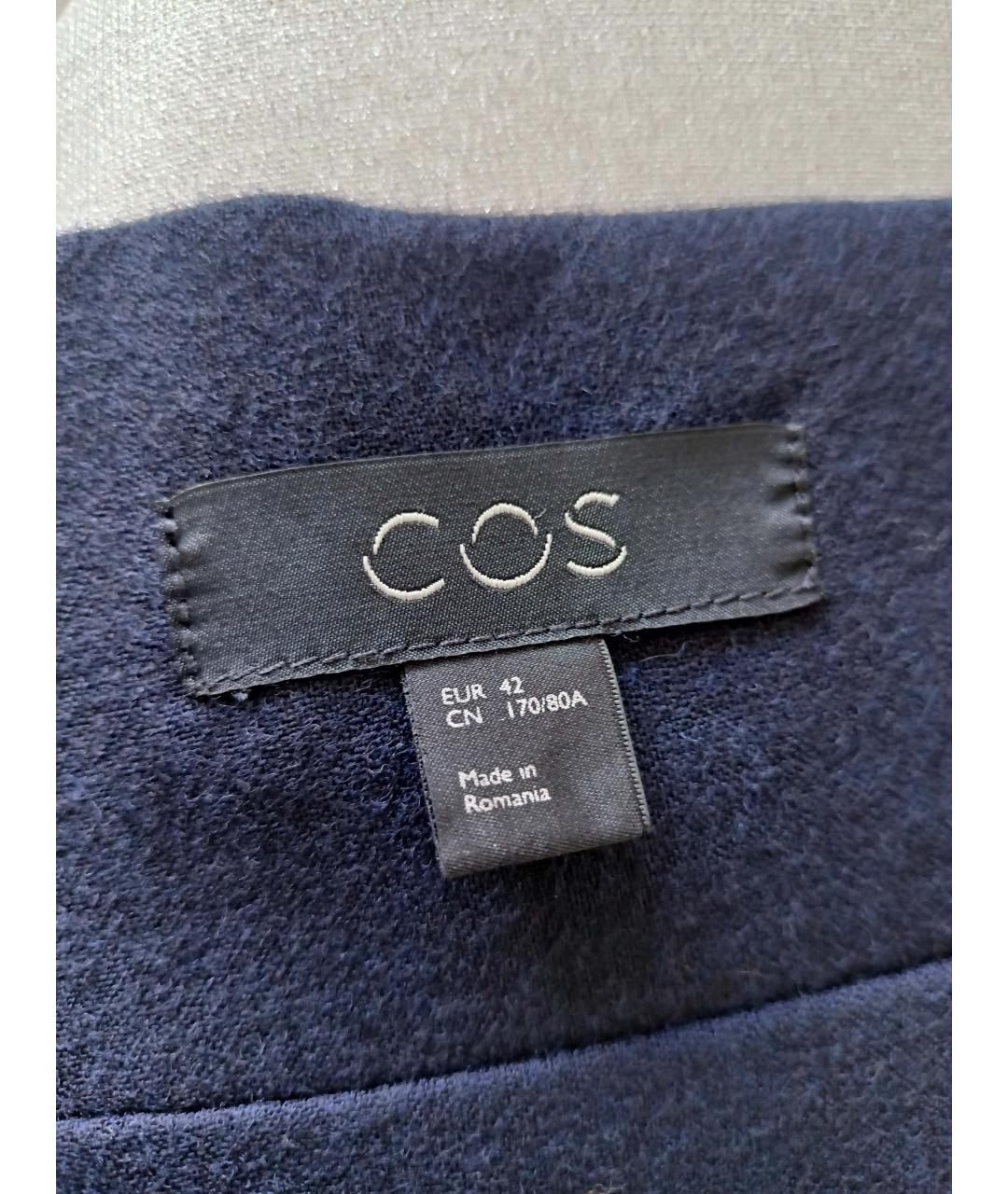 COS Темно-синяя шерстяная юбка миди, фото 3