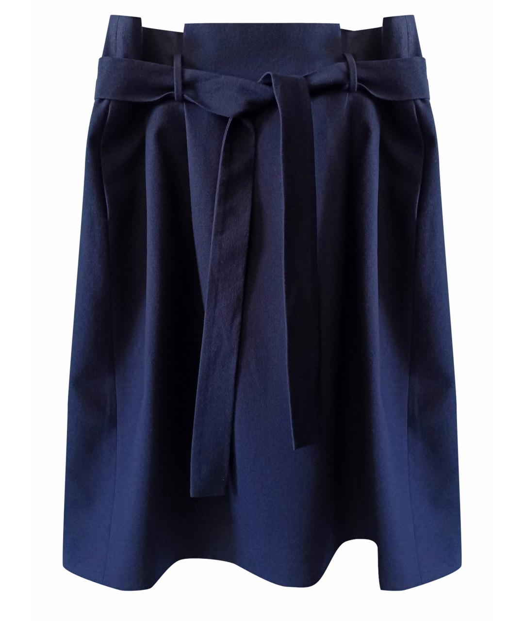 COS Темно-синяя шерстяная юбка миди, фото 1
