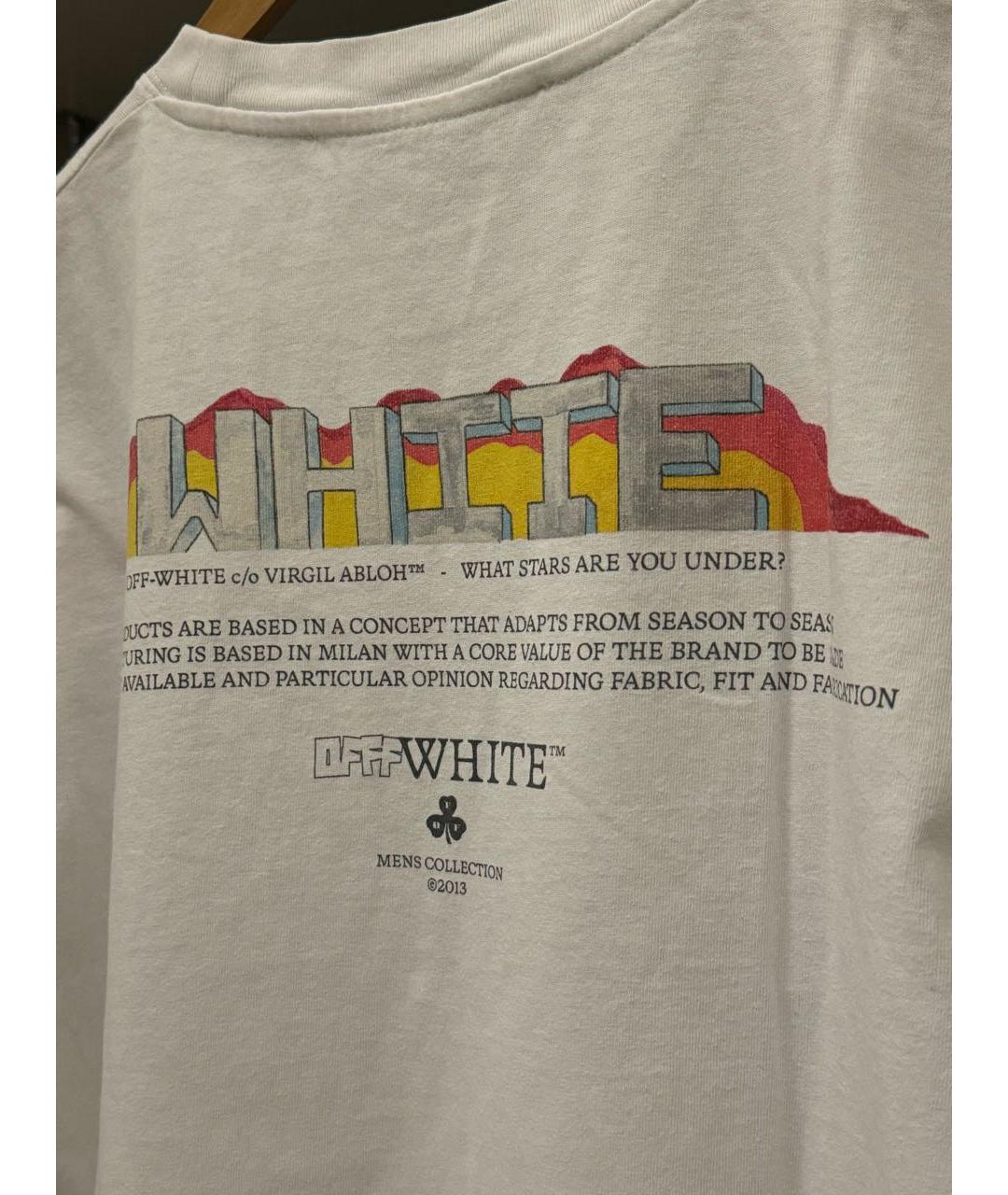 OFF-WHITE Белая хлопковая футболка, фото 5