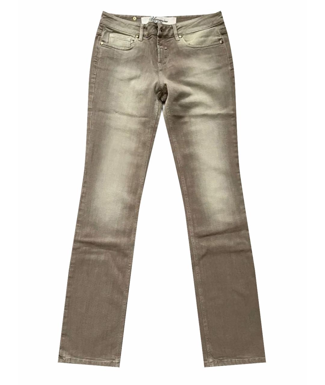 BLUMARINE Бежевые прямые джинсы, фото 1