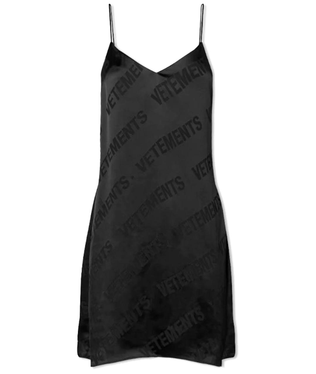 VETEMENTS Черное вискозное повседневное платье, фото 1