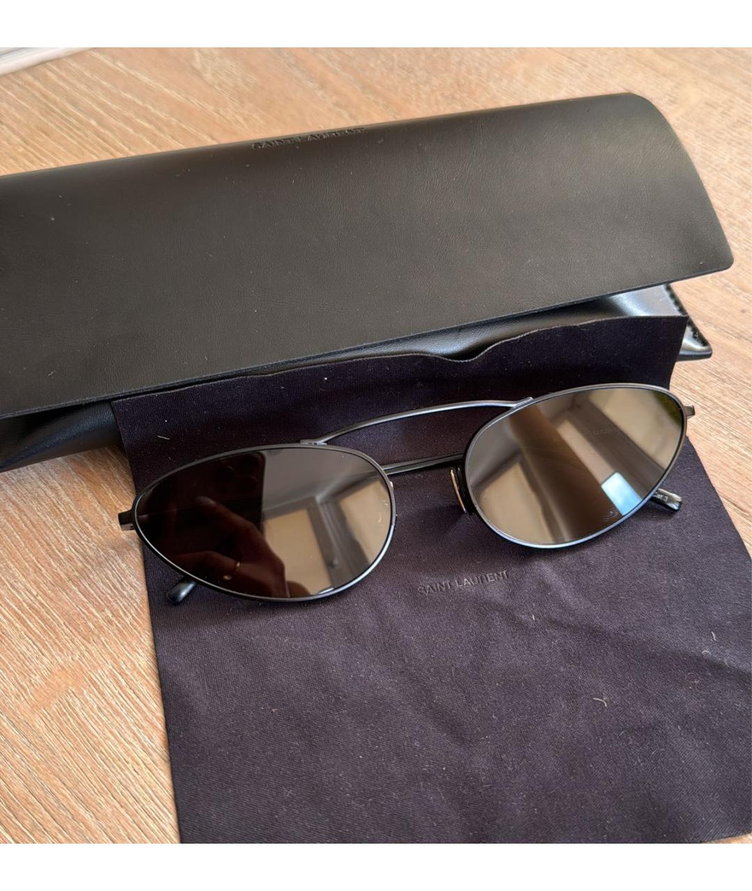 SAINT LAURENT Черные пластиковые солнцезащитные очки, фото 7