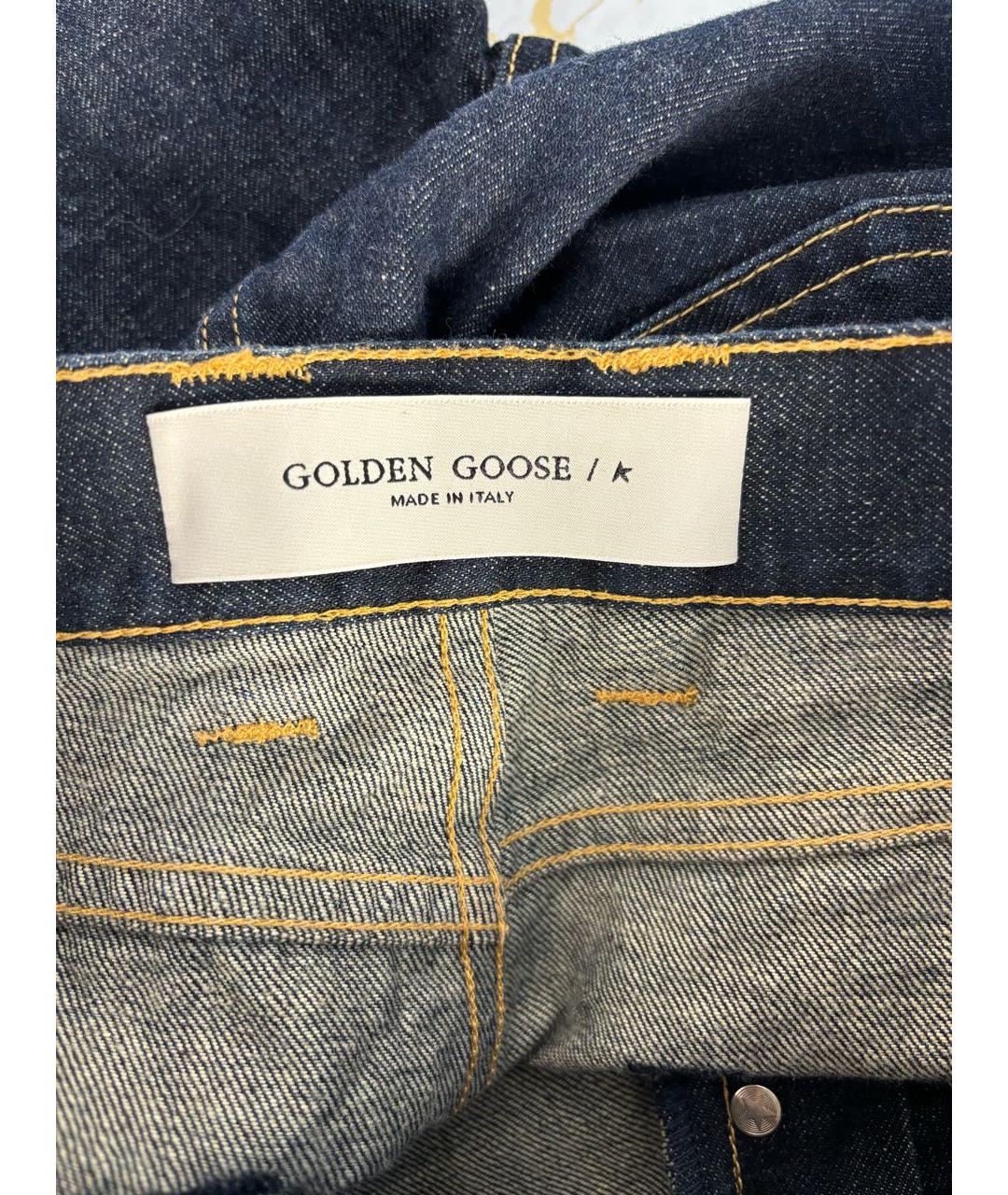 GOLDEN GOOSE DELUXE BRAND Темно-синие хлопковые прямые джинсы, фото 3