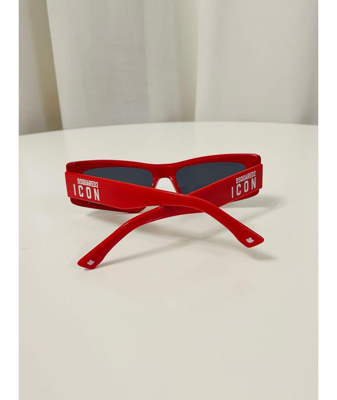 DSQUARED2 Красные пластиковые солнцезащитные очки, фото 4