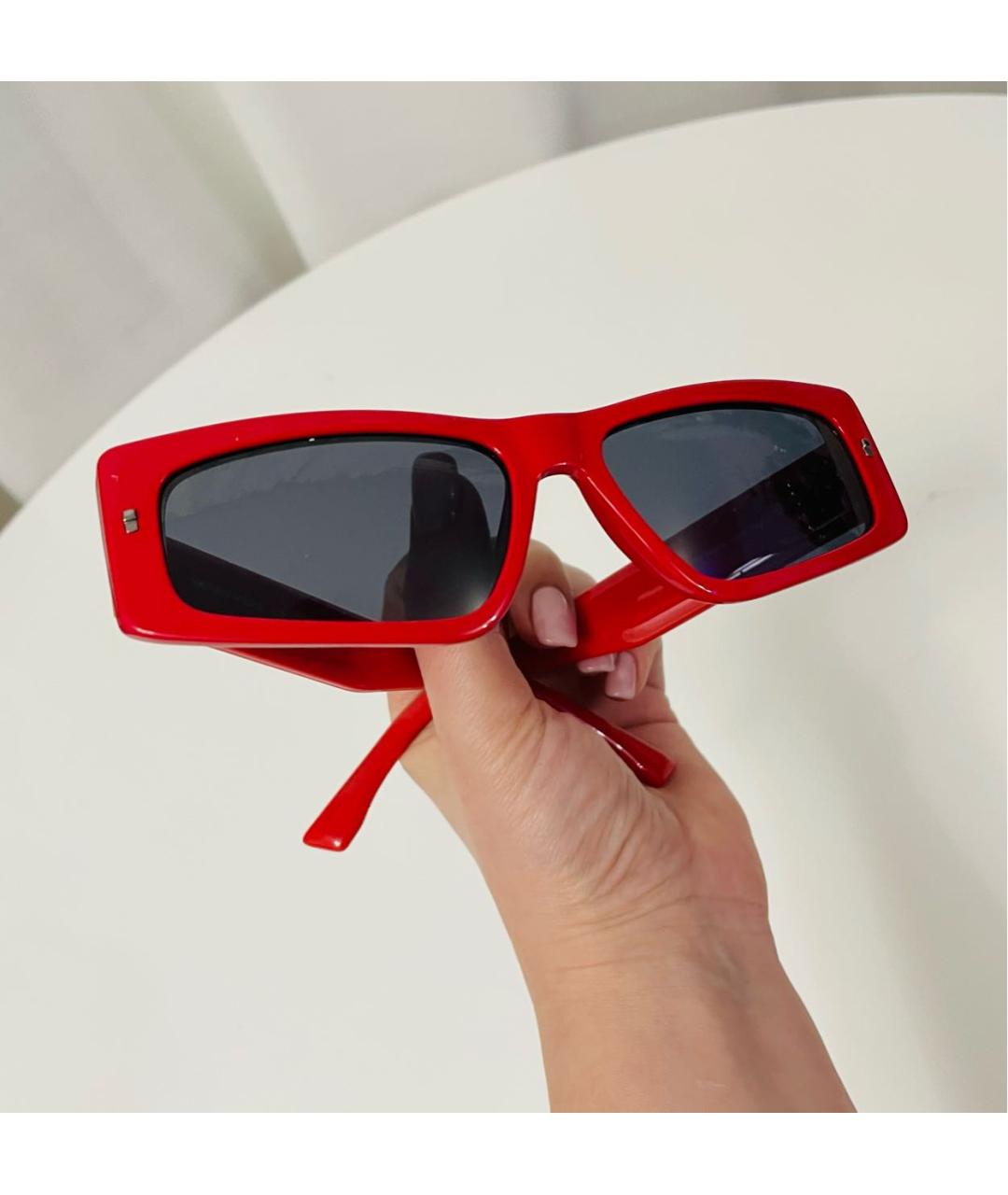 DSQUARED2 Красные пластиковые солнцезащитные очки, фото 7