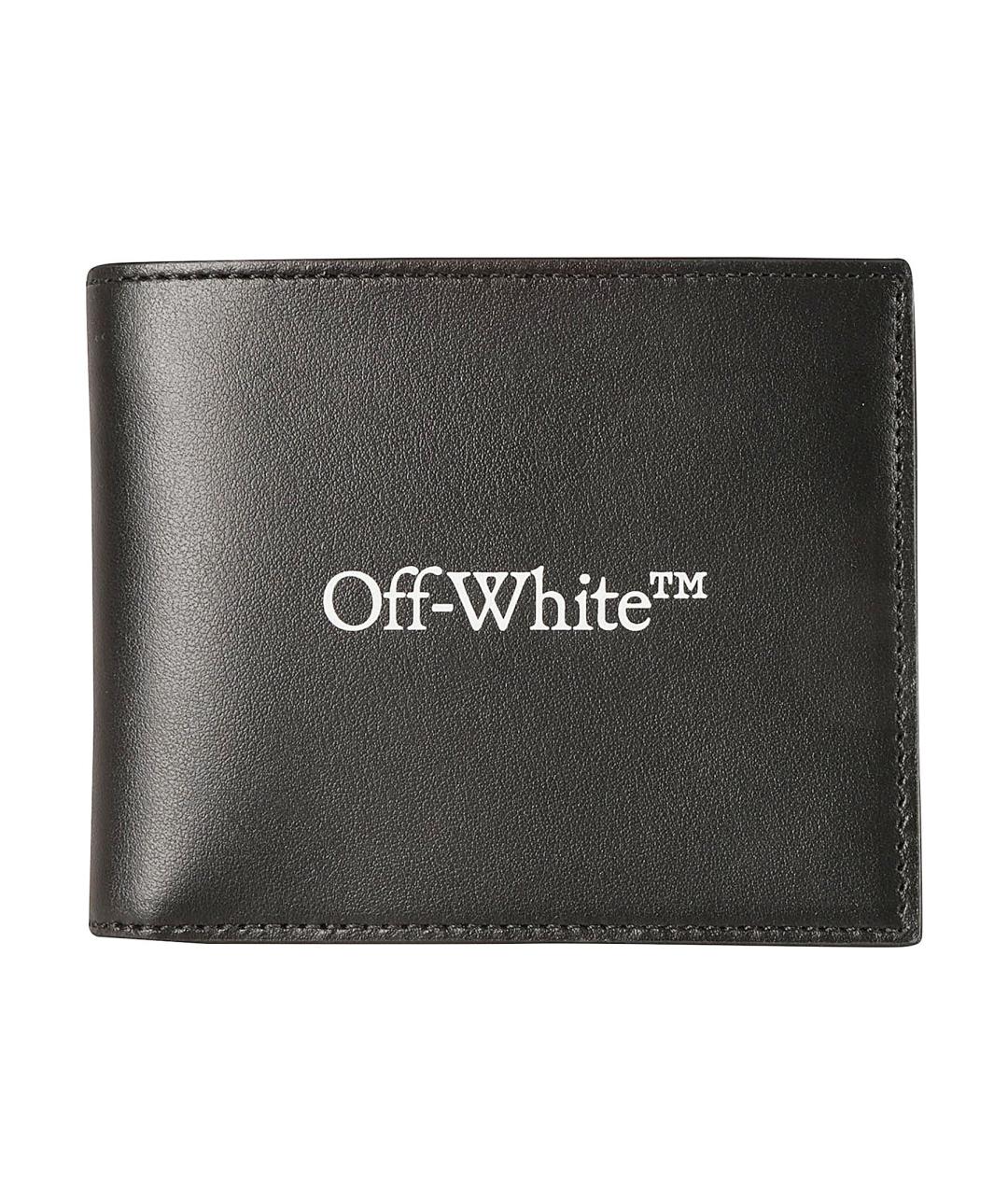 OFF-WHITE Черный кожаный кошелек, фото 1