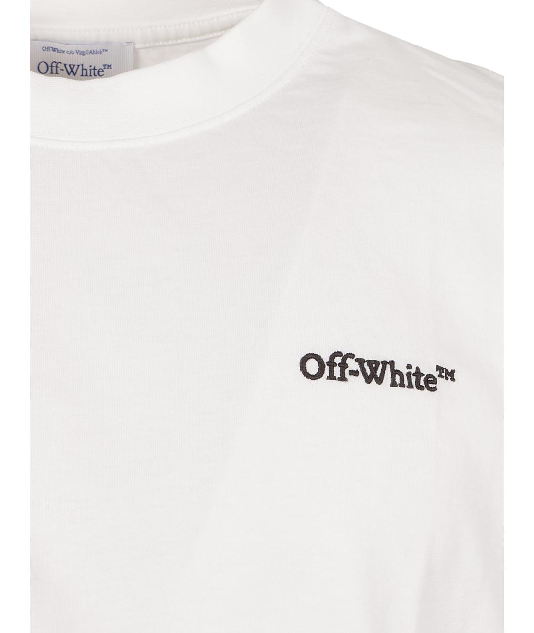 OFF-WHITE Белая хлопковая футболка, фото 3